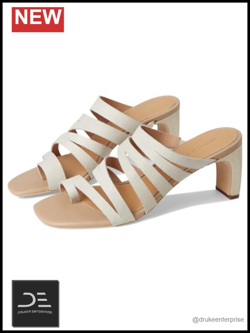 Leather Strappy Heeled Sandals Slip On X-Strap